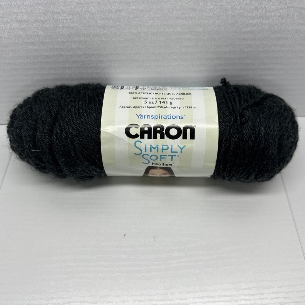 CARON SIMPLY SOFT Yarnspirations Worsted Charcoal Heather 5 oz 250 Yrds